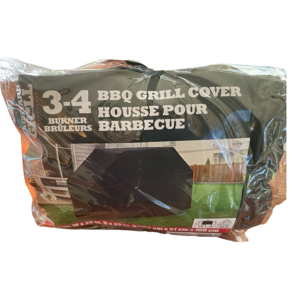 Premium Black BBQ Grill Cover for 3-4 Burner Grills‎